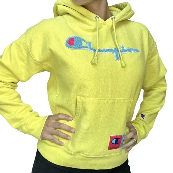 Champion Tops Champion Reverse Weave Hoodie Chenille Logo Size